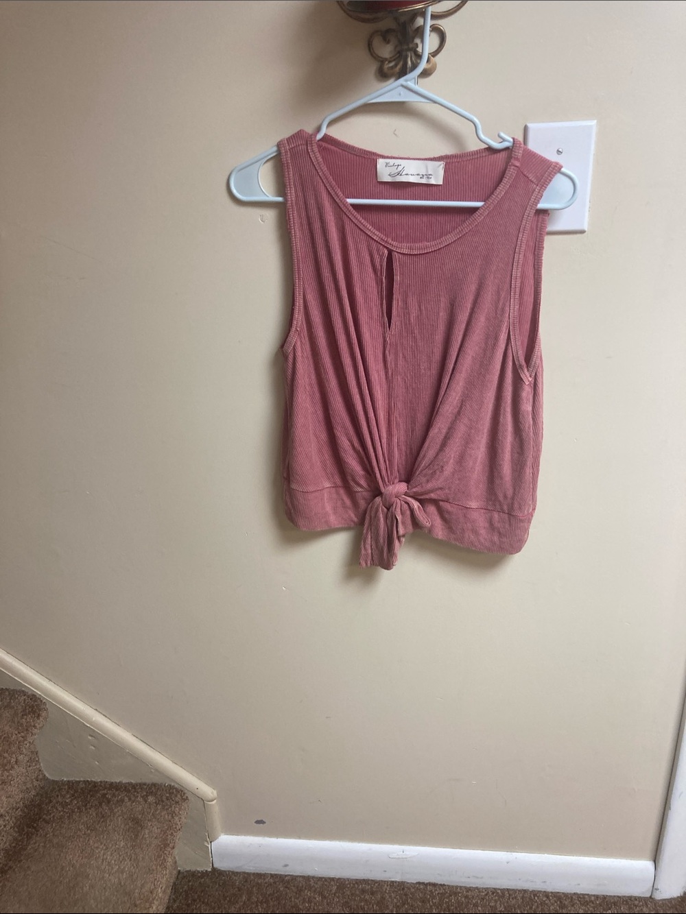 Vintage Havana Rose Tie-Front Tank Top